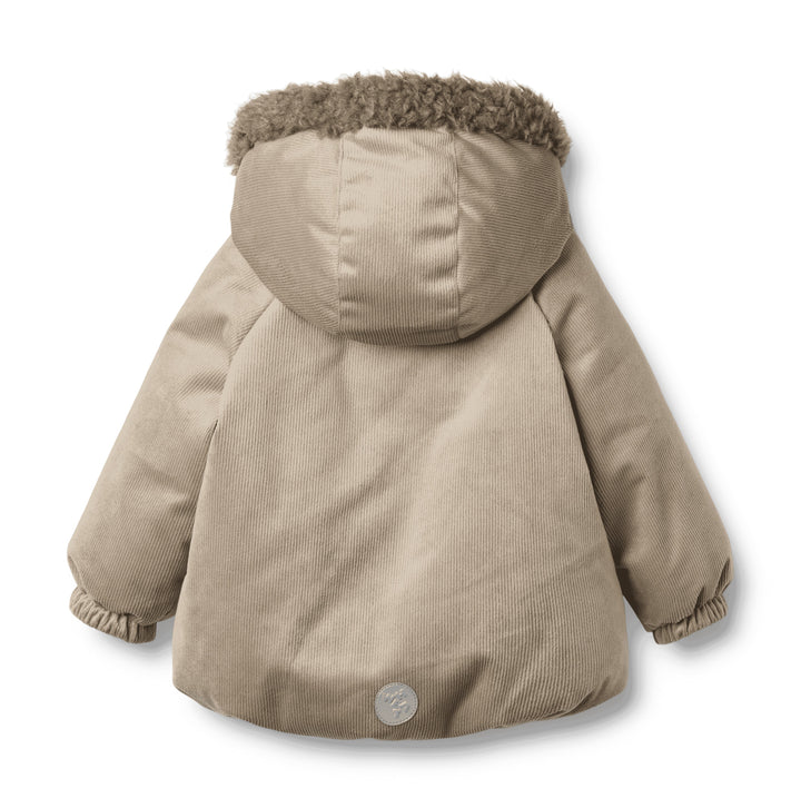 coat corduroy billo puffer fur inside - grey stone
