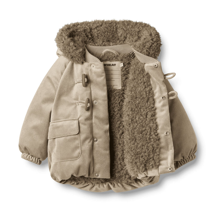 coat corduroy billo puffer fur inside - grey stone