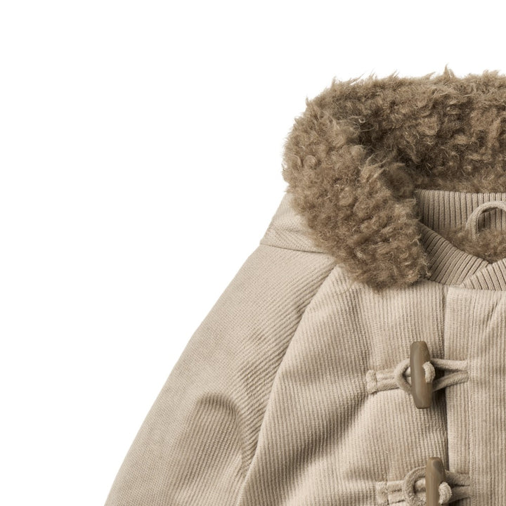 coat corduroy billo puffer fur inside - grey stone