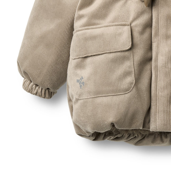 coat corduroy billo puffer fur inside - grey stone