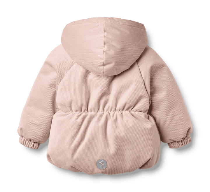coat corduroy olga puffer fur inside - rose powder