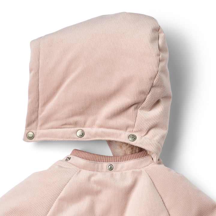 coat corduroy olga puffer fur inside - rose powder