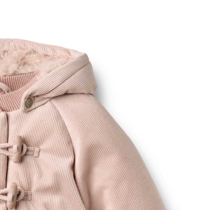 coat corduroy olga puffer fur inside - rose powder