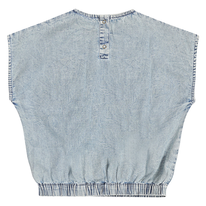 top s/s drawstring pocket - denm light stonewash