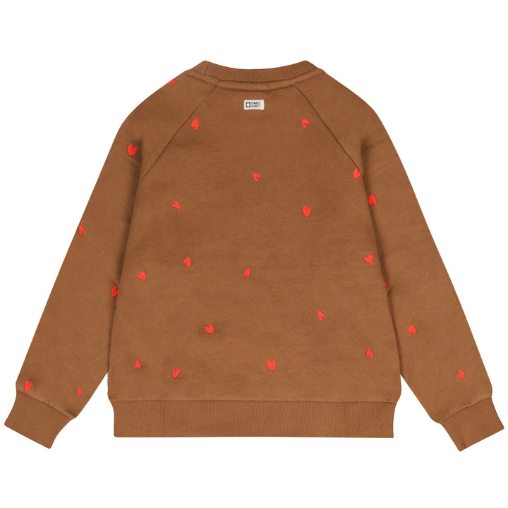 top l/s mini hearts sweatshirt - toasted coconut