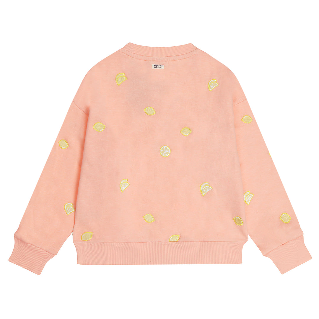 top l/s lemon patch sweatshirt - apricot blush