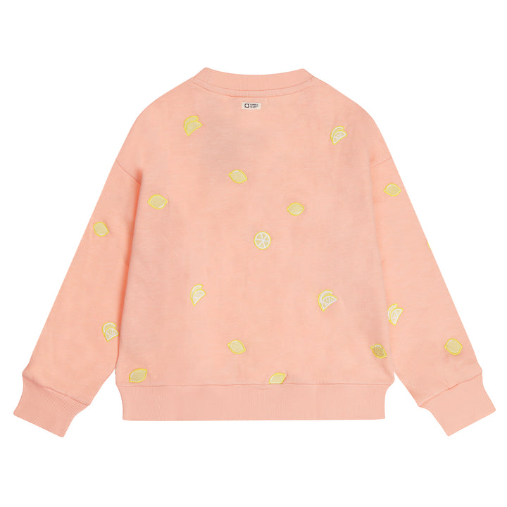 top l/s lemon patch sweatshirt - apricot blush