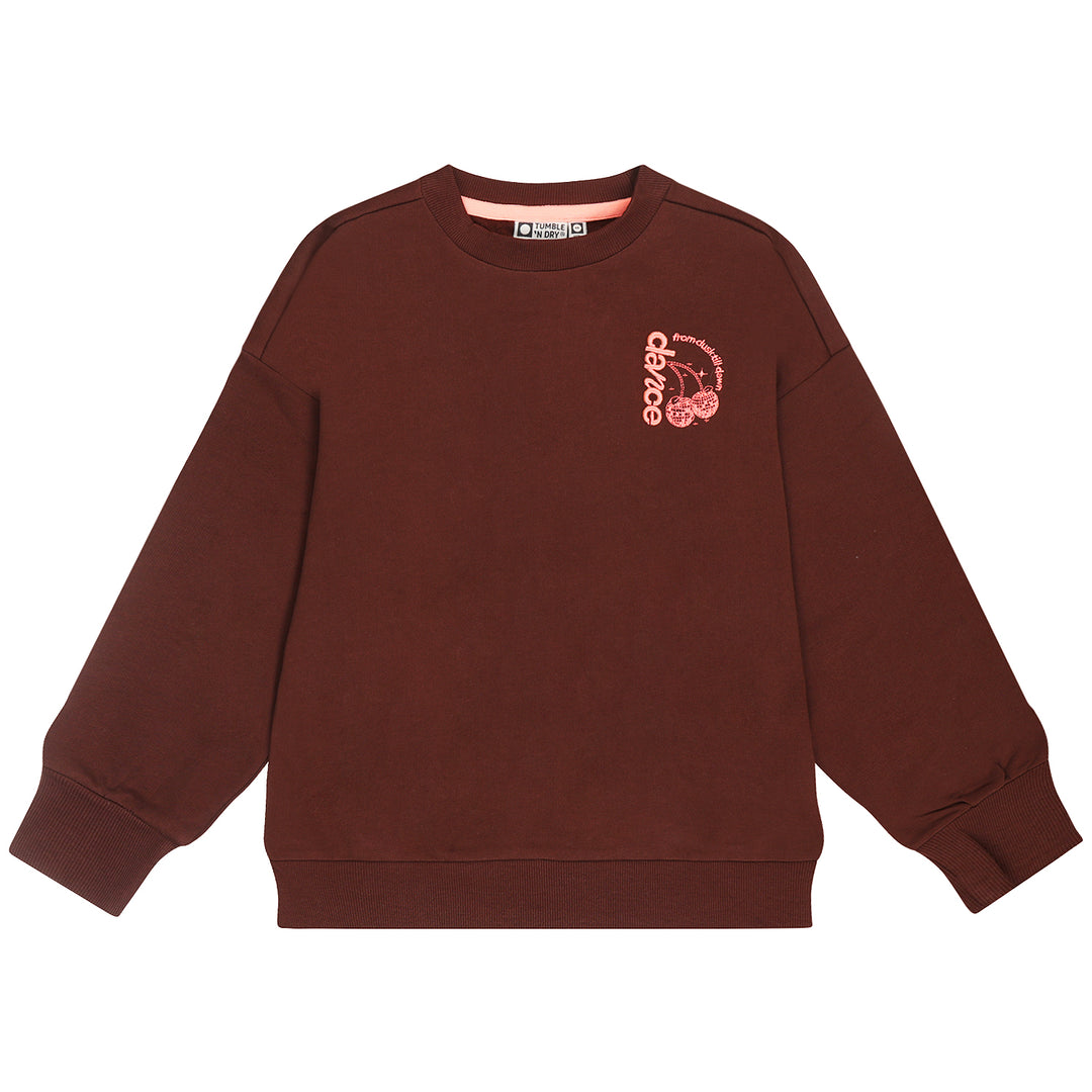 top l/s graphic cherie sweatshirt - bitter chocolate