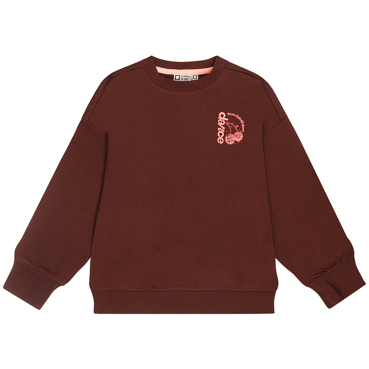 top l/s graphic cherie sweatshirt - bitter chocolate