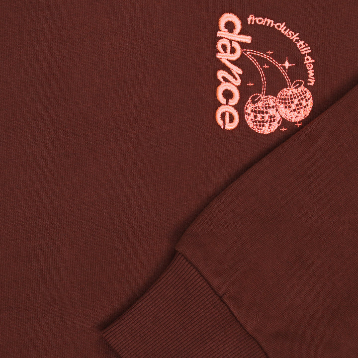 top l/s graphic cherie sweatshirt - bitter chocolate