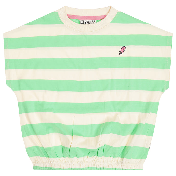 top s/s striped drawstring sweatshirt - spring bouquet