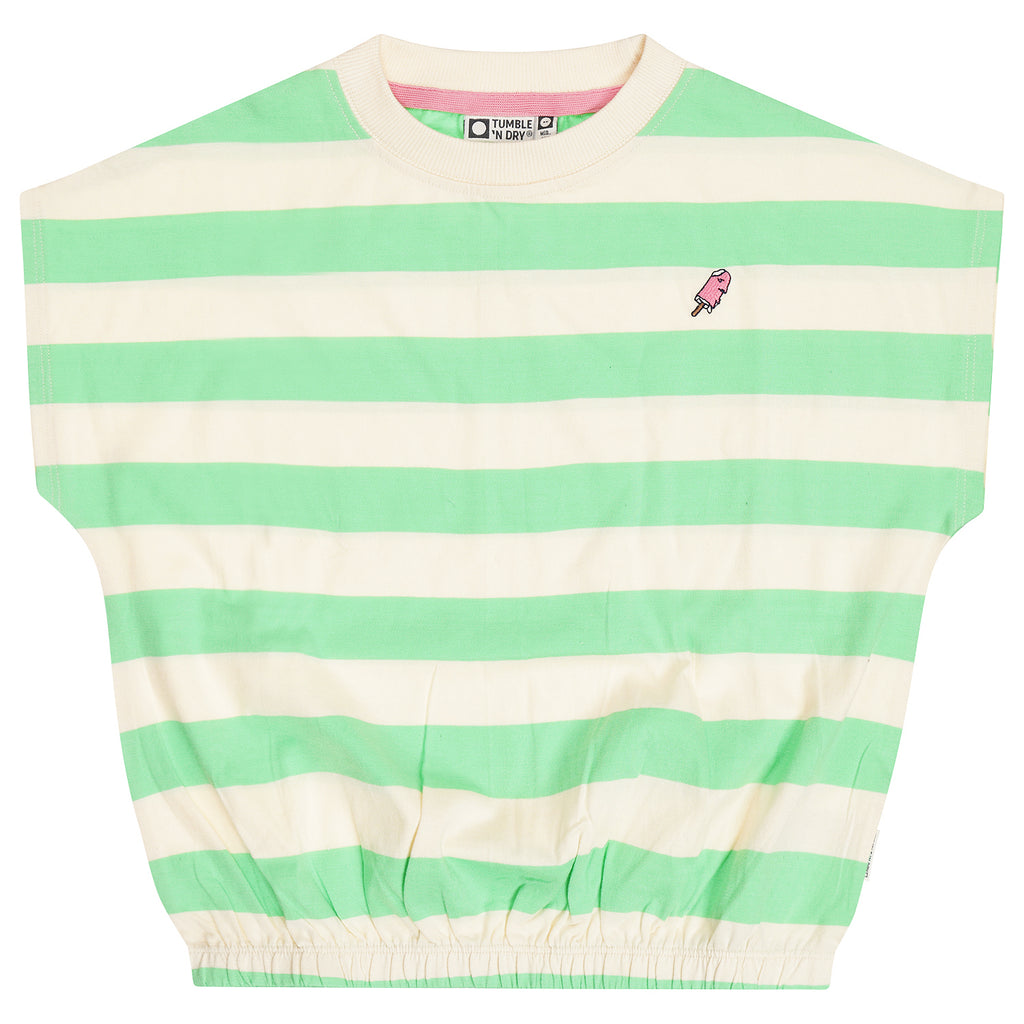 トップス THE TOE Embankment Sweatshirt top s/s striped drawstring sweatshirt - spring bouquet – Lily and Todd