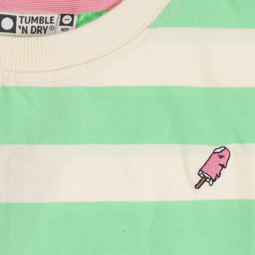 top s/s striped drawstring sweatshirt - spring bouquet