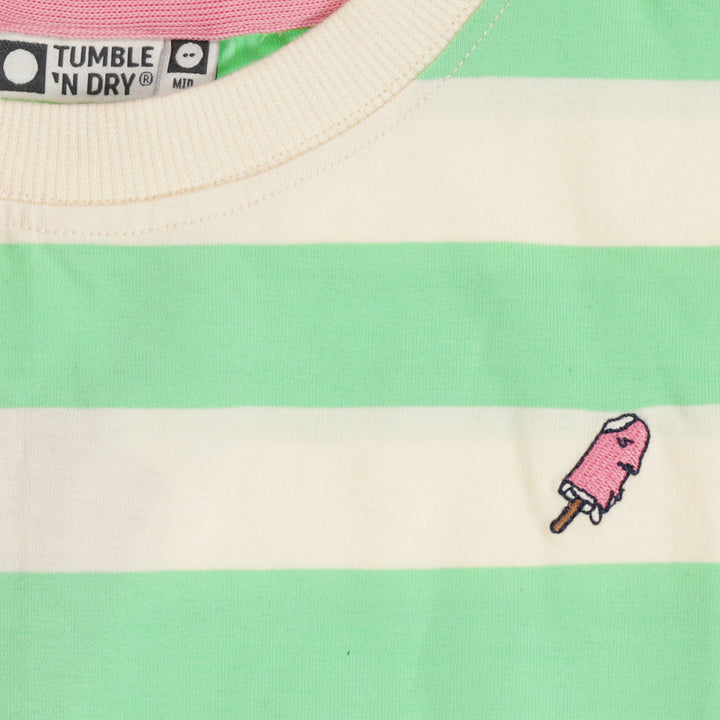 top s/s striped drawstring sweatshirt - spring bouquet