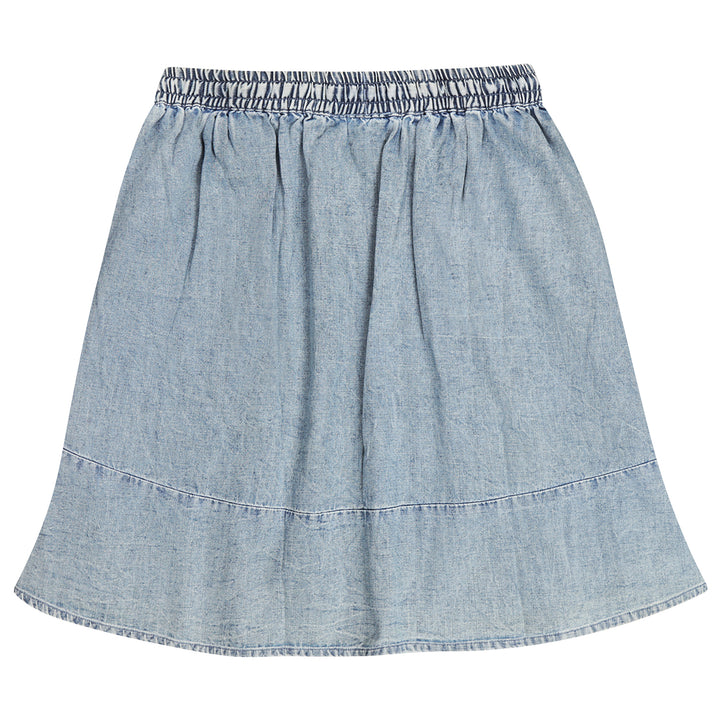 skirt elastic waist with pockets - denm light stonewash