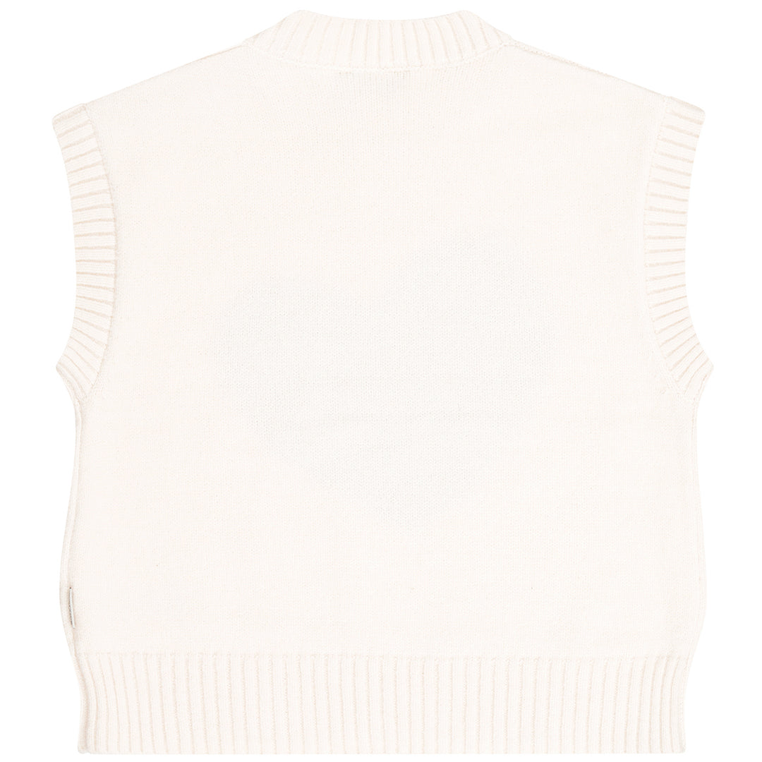 vest knit heart - pale peach