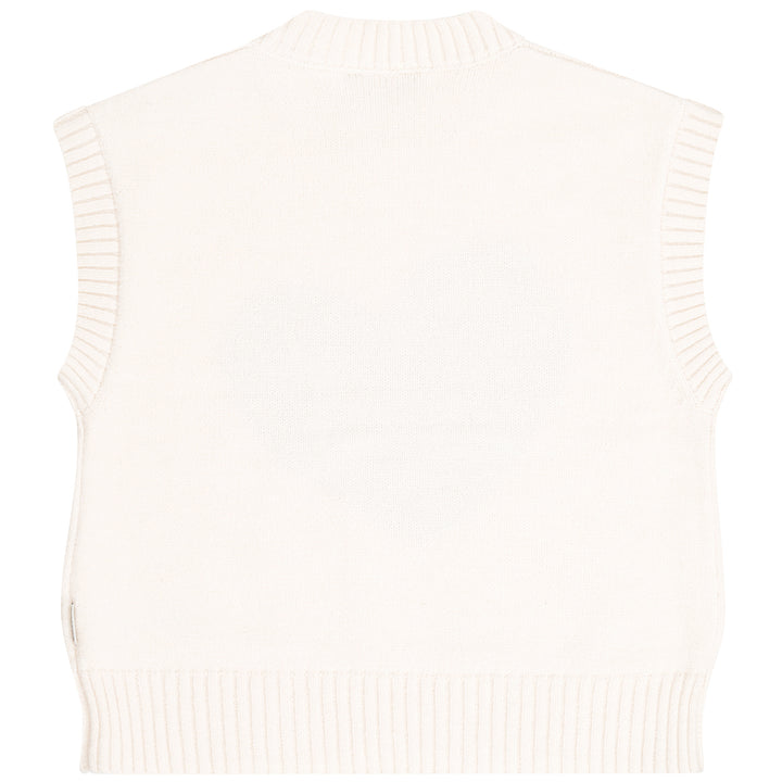 vest knit heart - pale peach