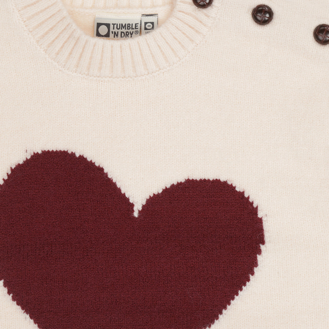 vest knit heart - pale peach