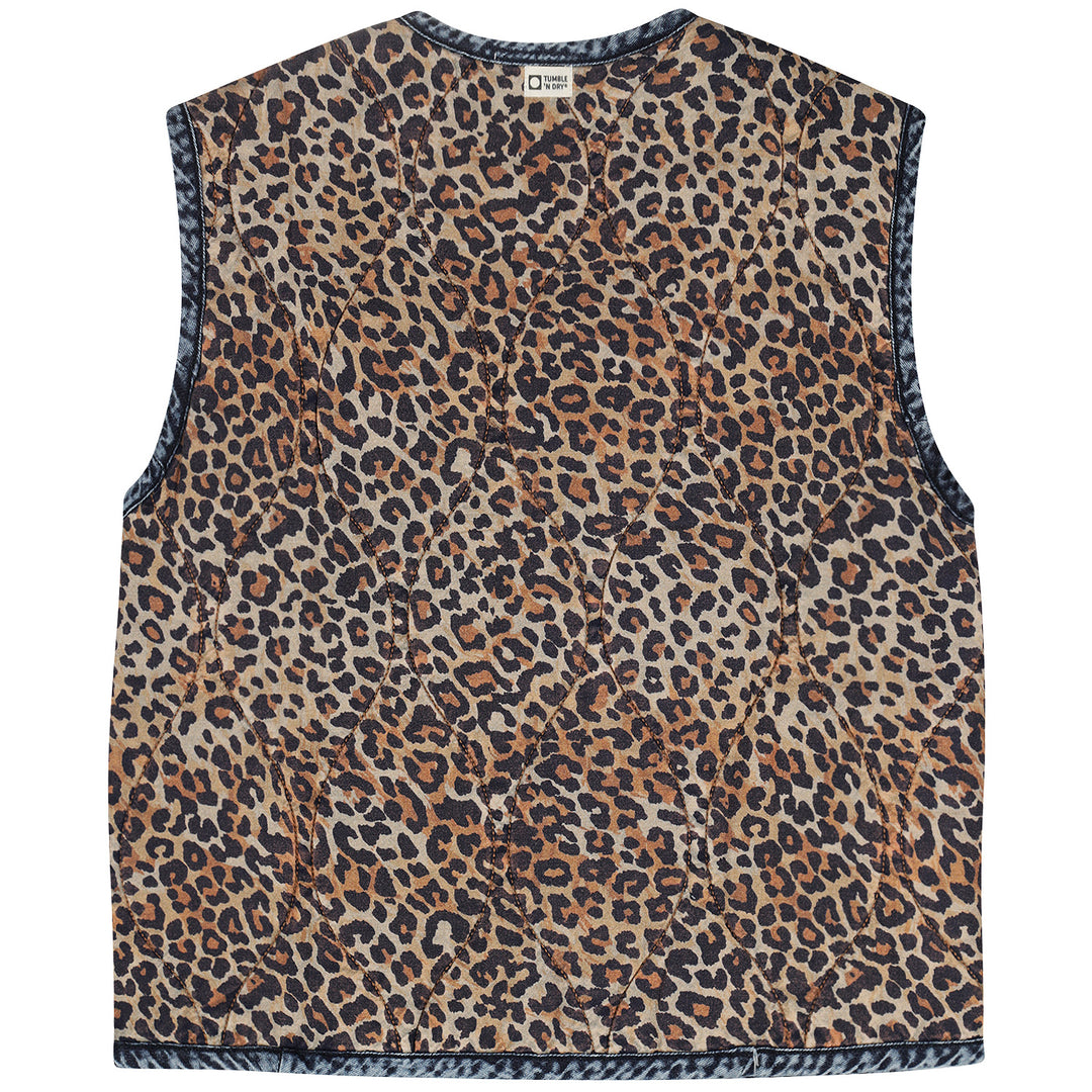 vest quilted with snaps - denim med