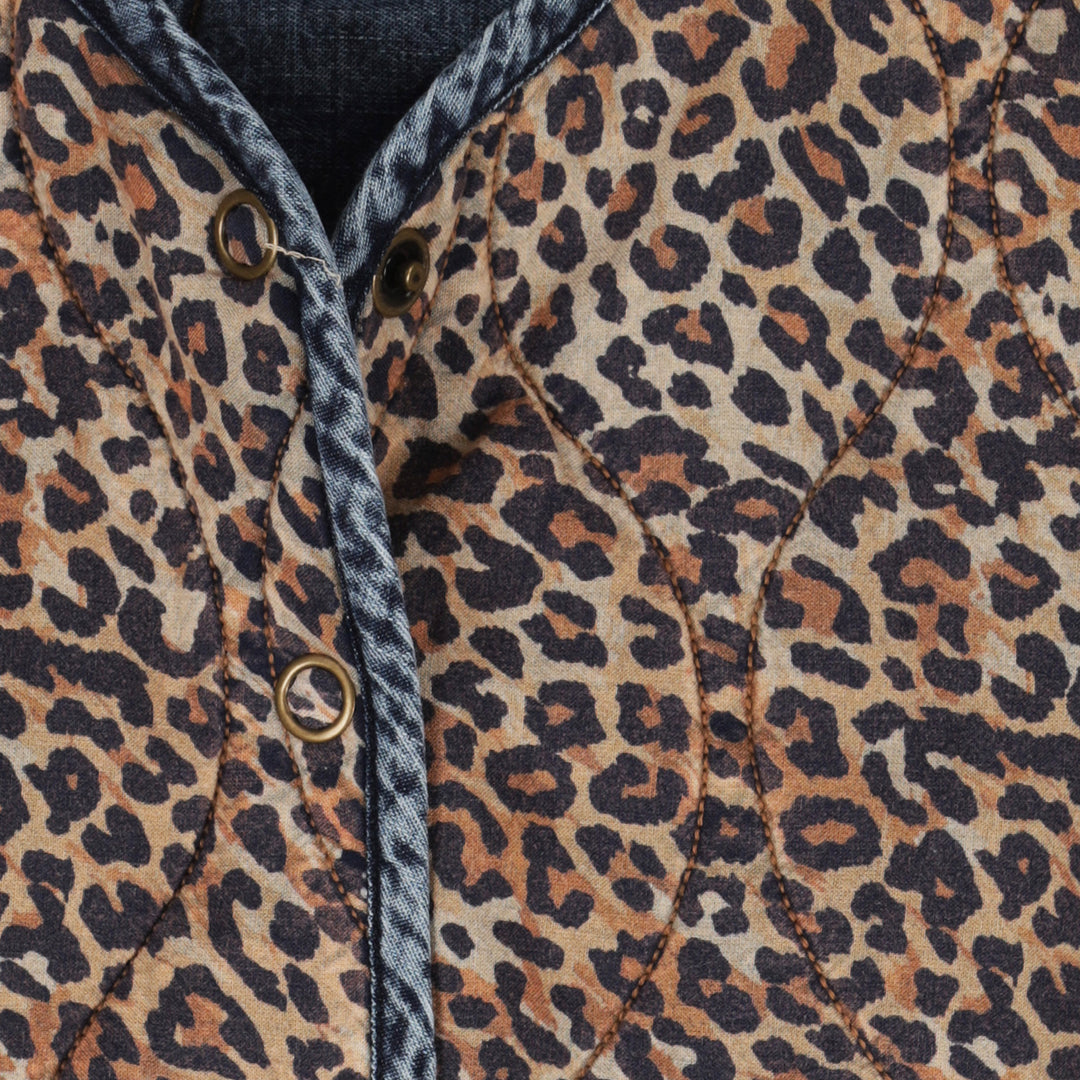 vest quilted with snaps - denim med