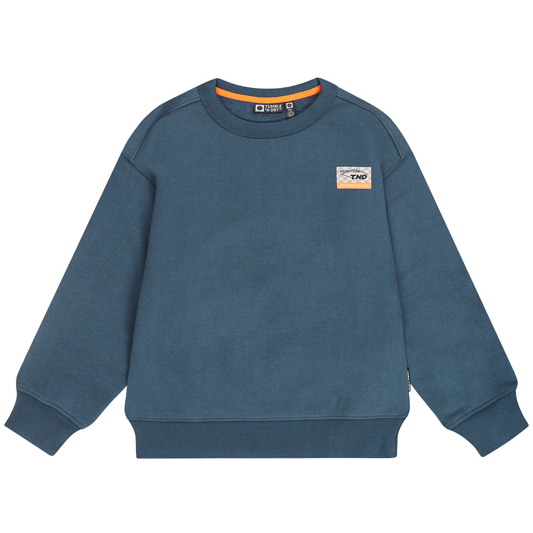 top l/s label sweatshirt - blue wing teal