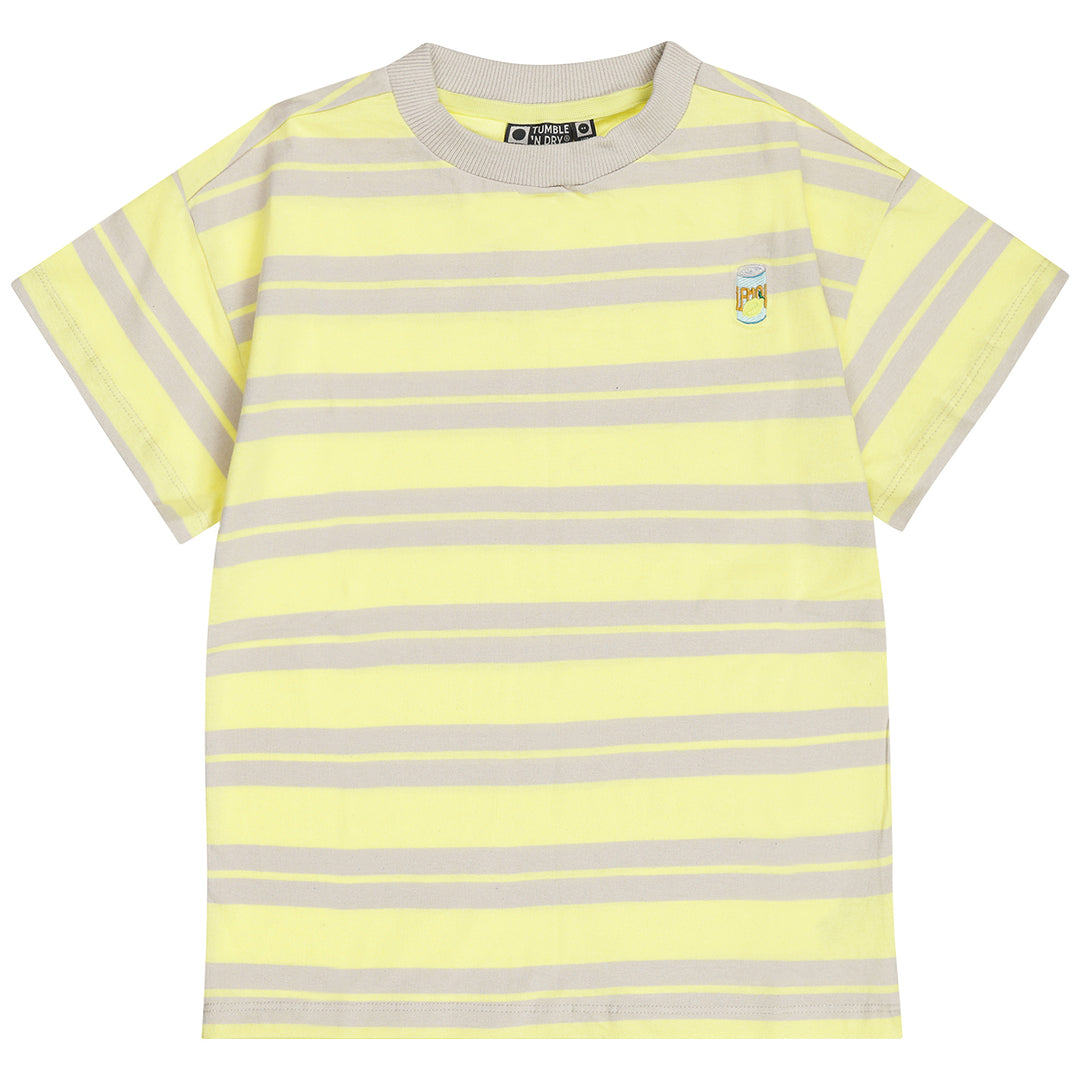tee s/s double stripe mini patch - limelight