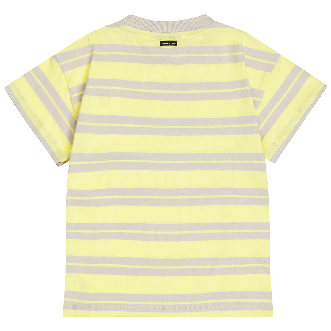 tee s/s double stripe mini patch - limelight