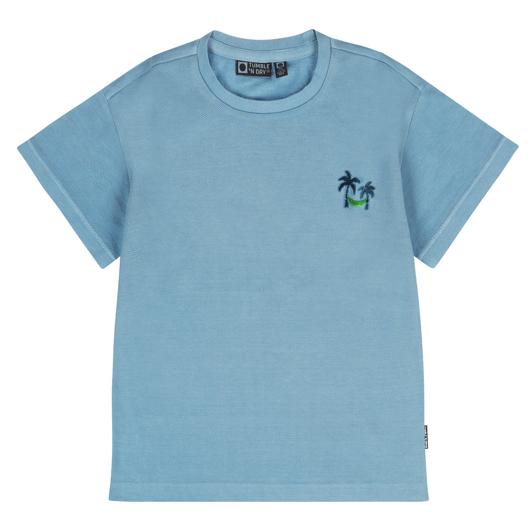 tee s/s tree mini patch - copen blue