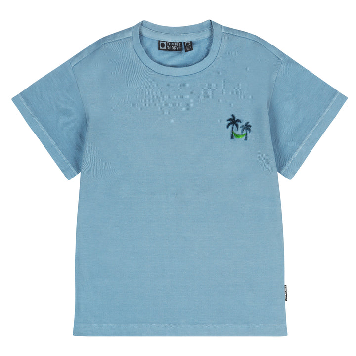 tee s/s tree mini patch - copen blue