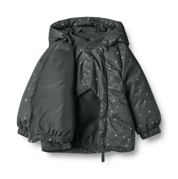 coat sea star puffer double zipper - black sea star