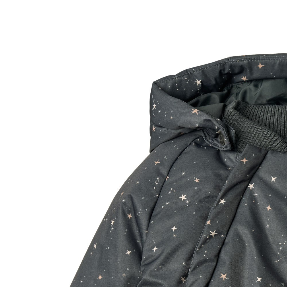 coat sea star puffer double zipper - black sea star