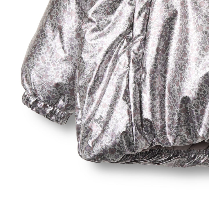 coat metallic puffer double zipper - silver flower meadow
