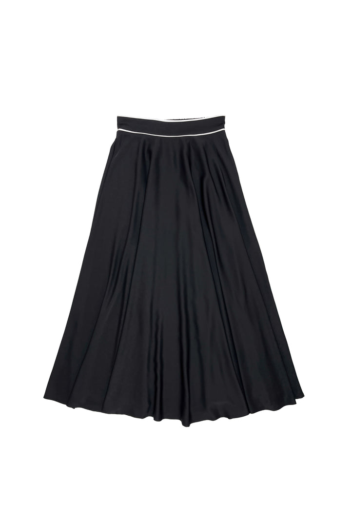 set outfit jennifer silk bow tie shirt with elsie skirt - black/white