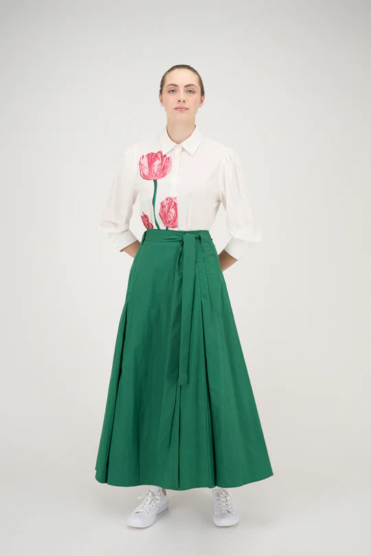 skirt gabriele pleated with belt - green
