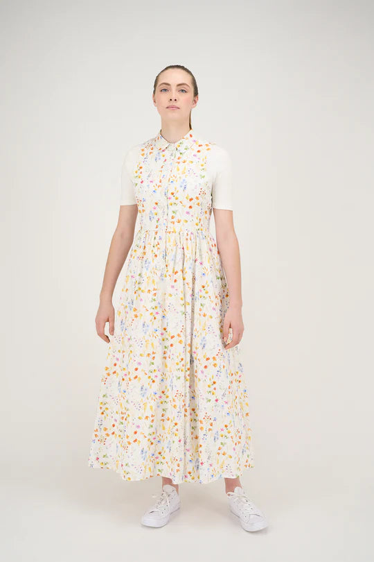 dress greta jumper multicolor flowers with collar - multi color