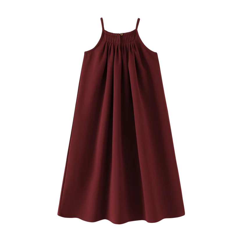 maxi dress thin strap jumper - burgundy
