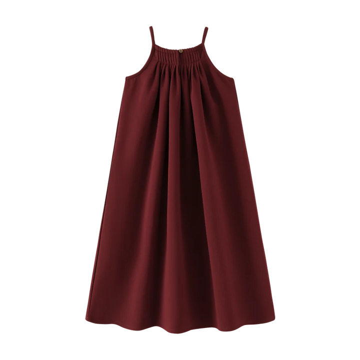maxi dress thin strap jumper - burgundy