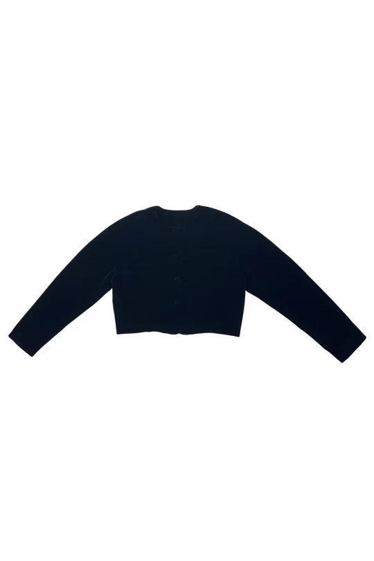 blazer velvet cropped - black