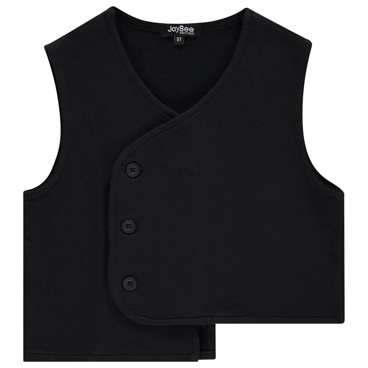 vest french terry asymmetrical - black