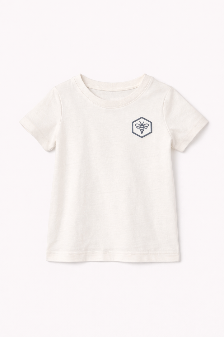 set outfit bee tee and stripe canvas shorts - white/navy