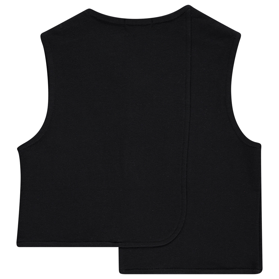 vest french terry asymmetrical - black