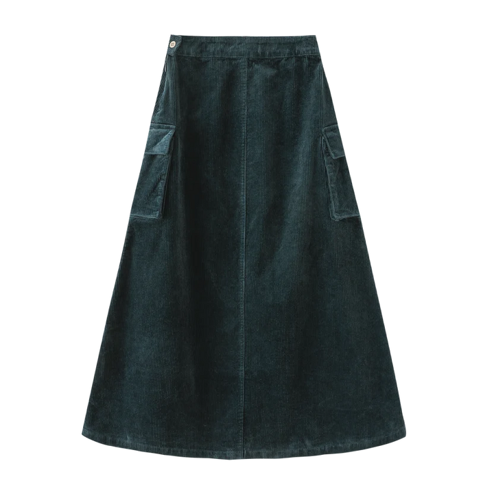 skirt corduroy with side pockets - teal
