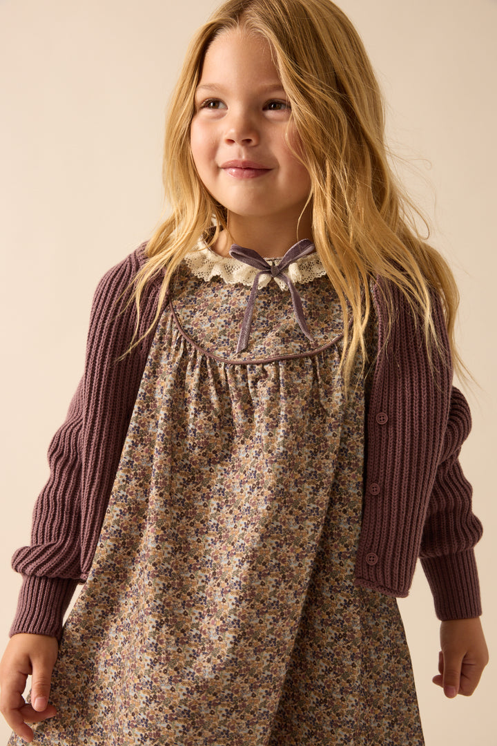 dress home garden printed lace trim with velvet bow - oxford tan print