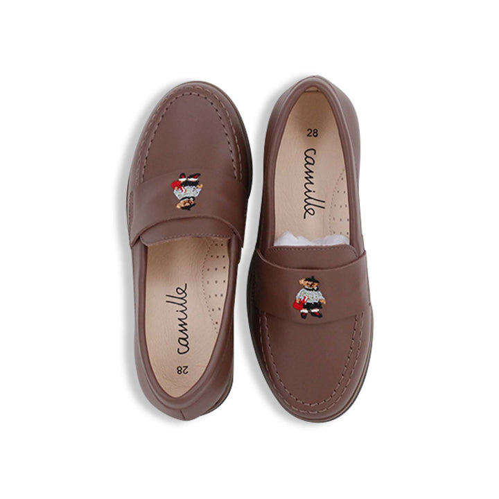 shoes ecolier leather bear loafers - cocoa brown leather