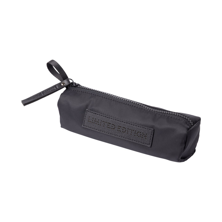 perforated leather pencil case - black