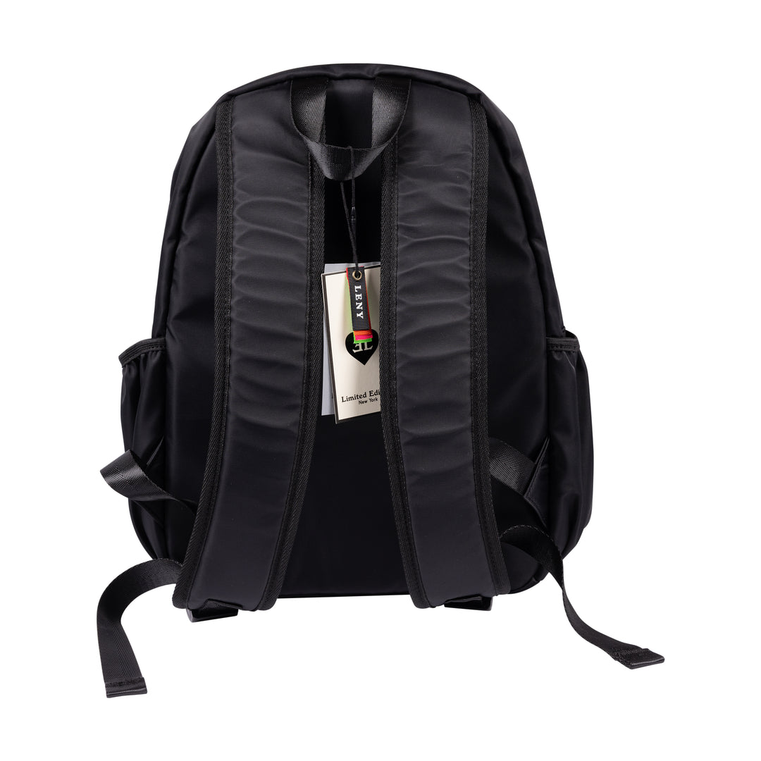 perforated leather backpack - black