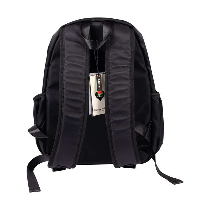 perforated leather backpack - black