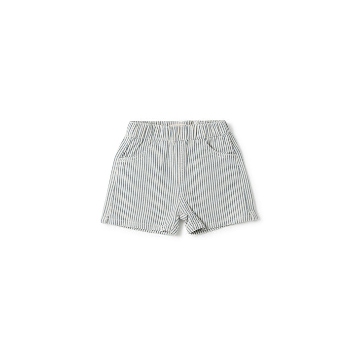 shorts stripe - blue/white denim