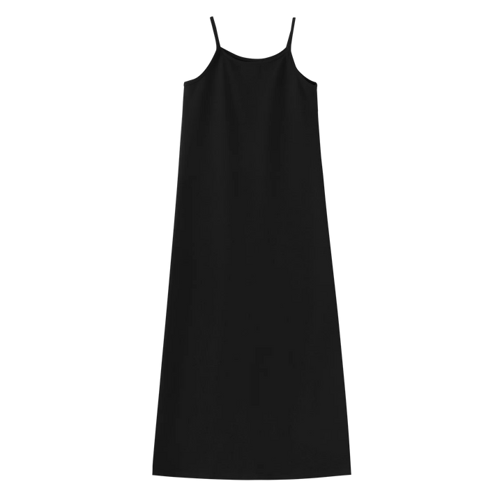 maxi dress thin strap jumper - black