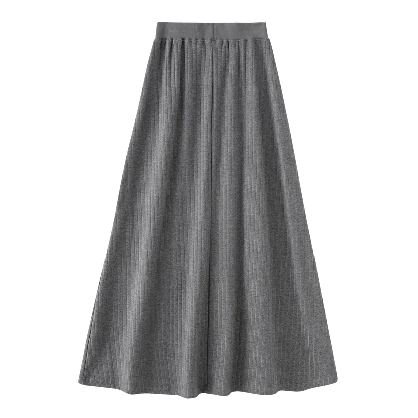skirt ribbed maxi - grey